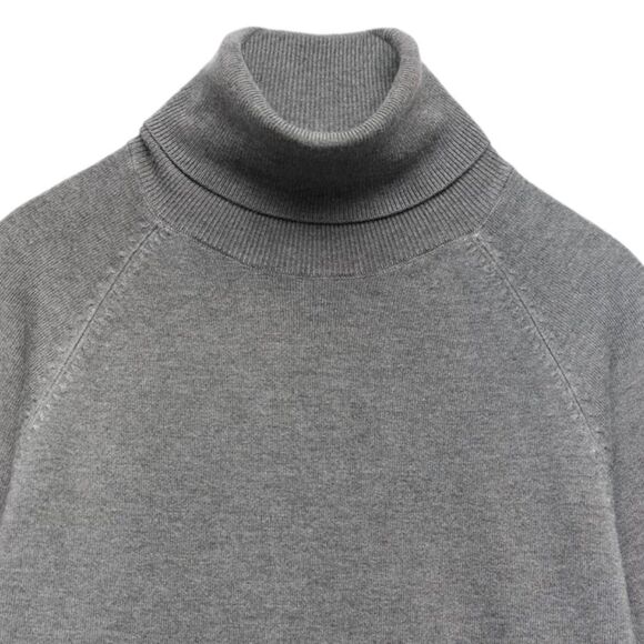 ZARA | Gray | HIGH COLLAR KNIT SWEATER - Picture 4 of 9